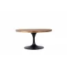 Crawford and Burke Gideon 36" Round Reclaimed Wood and Metal Pedestal Coffee Table, Front Angle - Crawford and Burke Gideon 36" Round Reclaimed Wood and Metal Pedestal Coffee Table, Front Angle