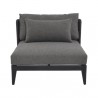 Sunpan Ibiza Armless Chair in Charcoal - Gracebay Grey - Front Angle