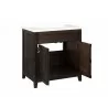 Crawford and Burke Cartaxo 31" Dark Brown Bathroom Vanity, Front Open View - Crawford and Burke Cartaxo 31" Dark Brown Bathroom Vanity, Front Open View