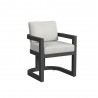 Sunset West Malibu Dining Chair in Cast Silver, No Welt Side