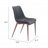 Magnus Dining Chair in Black & Walnut- seat dimension