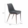 Magnus Dining Chair in Black & Walnut- seat dimension - Magnus Dining Chair in Black & Walnut- seat dimension