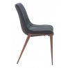 Magnus Dining Chair in Black & Walnut- side view 2