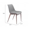 Magnus Dining Chair Slate Gray & Walnut- seat dimension