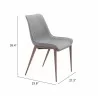 Magnus Dining Chair Slate Gray & Walnut- seat dimension - Magnus Dining Chair Slate Gray & Walnut- seat dimension