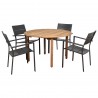 Amazonia Koningsdam 5 Piece Teak Round Patio Dining Set - White BG