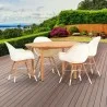 Amazonia Charlotte 5 Piece Teak Round Patio Dining Set - Lifestyle - Amazonia Charlotte 5 Piece Teak Round Patio Dining Set - Lifestyle