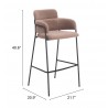 Marcel Barstool in Brown - Seat Dimensions