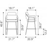 Marcel Barstool in Cream - Dimensions