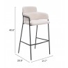 Marcel Barstool in Cream - Seat Dimensions