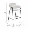Marcel Barstool in Cream - Seat Dimensions - Marcel Barstool in Cream - Seat Dimensions