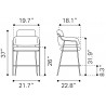 Marcel Counter Stool in Cream - Dimensions