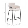 Marcel Counter Stool in Cream - Seat Dimensions