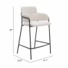 Marcel Counter Stool in Cream - Seat Dimensions - Marcel Counter Stool in Cream - Seat Dimensions