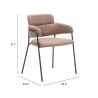 Marcel Dining Chair in Brown-seat dimension