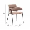 Marcel Dining Chair in Brown-seat dimension - Marcel Dining Chair in Brown-seat dimension