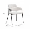 Marcel Dining Chair in Cream-seat dimension 1 - Marcel Dining Chair in Cream-seat dimension 1