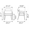 Marcel Dining Chair in Cream-dimension