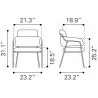 Marcel Dining Chair in Cream-dimension - Marcel Dining Chair in Cream-dimension
