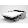 J&M Furniture Marin Sofa Bed in Light Grey Fabric Open View