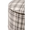 Essentials For Living Marlow Ottoman in Performance Tartan Charcoal - Edge Close-up
