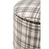 Essentials For Living Marlow Ottoman in Performance Tartan Charcoal - Edge Close-up - Essentials For Living Marlow Ottoman in Performance Tartan Charcoal - Edge Close-up