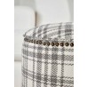 Essentials For Living Marlow Ottoman in Performance Tartan Charcoal - Seat Corner Close-up