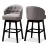 Baxton Studio Theron Swivel Bar Stool - Set of 2 - Grey