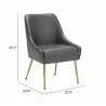 Maxine Dining Chair Gray & Gold-seat dimension - Maxine Dining Chair Gray & Gold-seat dimension