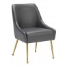 Maxine Dining Chair Gray & Gold-side view 3