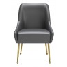 Maxine Dining Chair Gray & Gold-front view 1