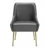 Maxine Dining Chair Gray & Gold-front view 1 - Maxine Dining Chair Gray & Gold-front view 1