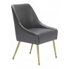 Maxine Dining Chair Gray & Gold-side view 2