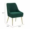 Maxine Dining Chair Green & Gold-seat dimension - Maxine Dining Chair Green & Gold-seat dimension