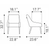 Maxine Dining Chair Green & Gold-dimension - Maxine Dining Chair Green & Gold-dimension