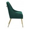Maxine Dining Chair Green & Gold-side view 1