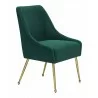 Maxine Dining Chair Green & Gold-side view 2 - Maxine Dining Chair Green & Gold-side view 2