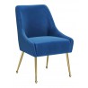 Maxine Dining Chair Navy Blue & Gold-side view 3