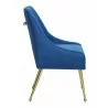 Maxine Dining Chair Navy Blue & Gold-side view 1 - Maxine Dining Chair Navy Blue & Gold-side view 1