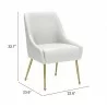 Maxine Dining Chair White & Gold- seat dimension - Maxine Dining Chair White & Gold- seat dimension