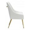Maxine Dining Chair White & Gold- side view 2