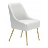 Maxine Dining Chair White & Gold- side view 1