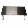 AZ Patio Heaters Heat Warden Rectangle Fire Pit Heat Deflector in Stainless Steel - Front Top Angle