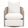 Essentials For Living McGuire Swivel Club Chair - Performance Boucle Snow, Natural Gray Oak & Cane - Front Angle