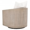 Essentials For Living McGuire Swivel Club Chair - Performance Boucle Snow, Natural Gray Oak & Cane - Back  Side Angle