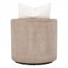 Essentials For Living McGuire Swivel Club Chair - Performance Boucle Snow, Natural Gray Oak & Cane - Back Angle