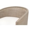 Essentials For Living McGuire Swivel Club Chair - Performance Boucle Snow, Natural Gray Oak & Cane - Closeup Top Angle