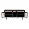 Nova Solo Nordic Mindi Rattan Buffet with 5 Doors, 3 Drawers - Front Opened Angle