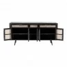 Nova Solo Nordic Mindi Rattan Buffet with 5 Doors, 3 Drawers - Front Opened Angle - Nova Solo Nordic Mindi Rattan Buffet with 5 Doors, 3 Drawers - Front Opened Angle