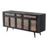 Nova Solo Nordic Mindi Rattan Buffet with 5 Doors, 3 Drawers - Front Side Angle